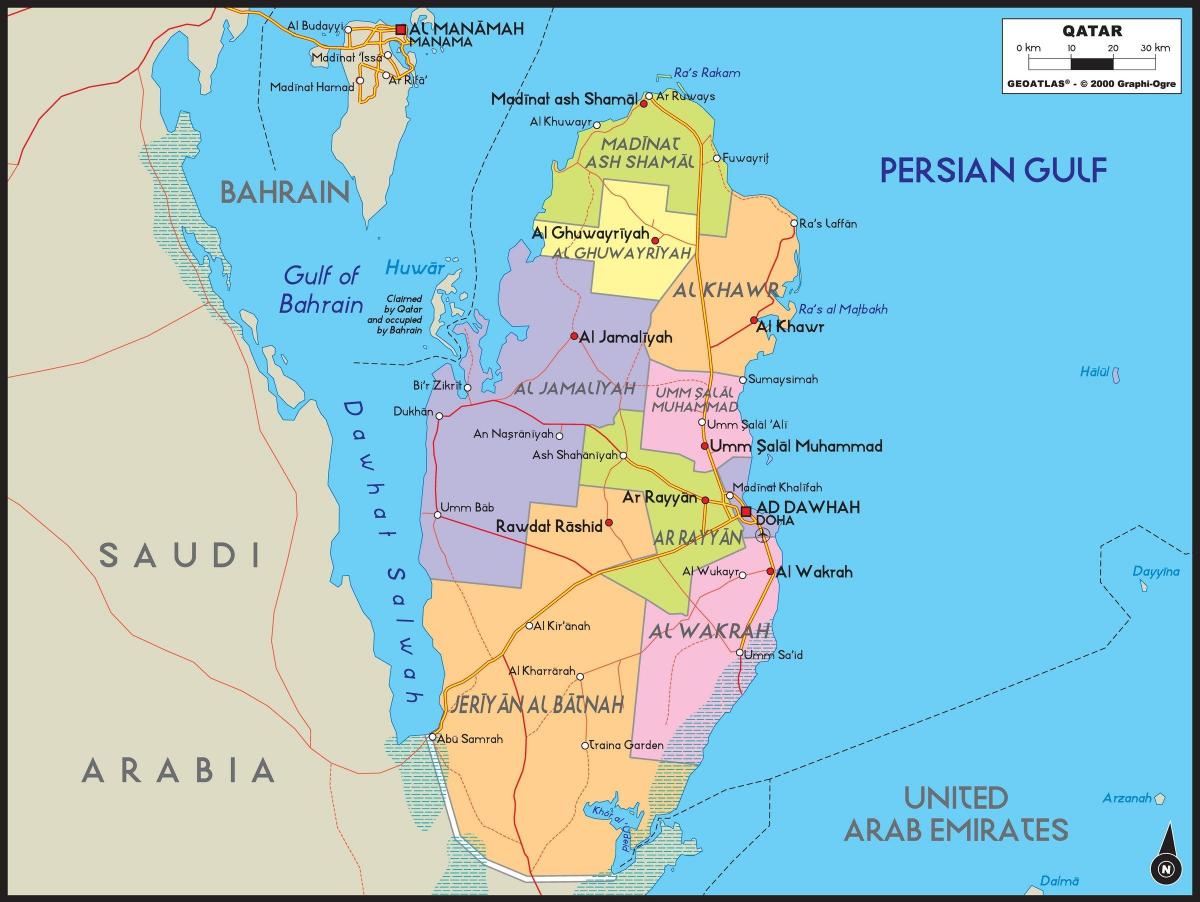 Mappa dello Stato del Qatar
