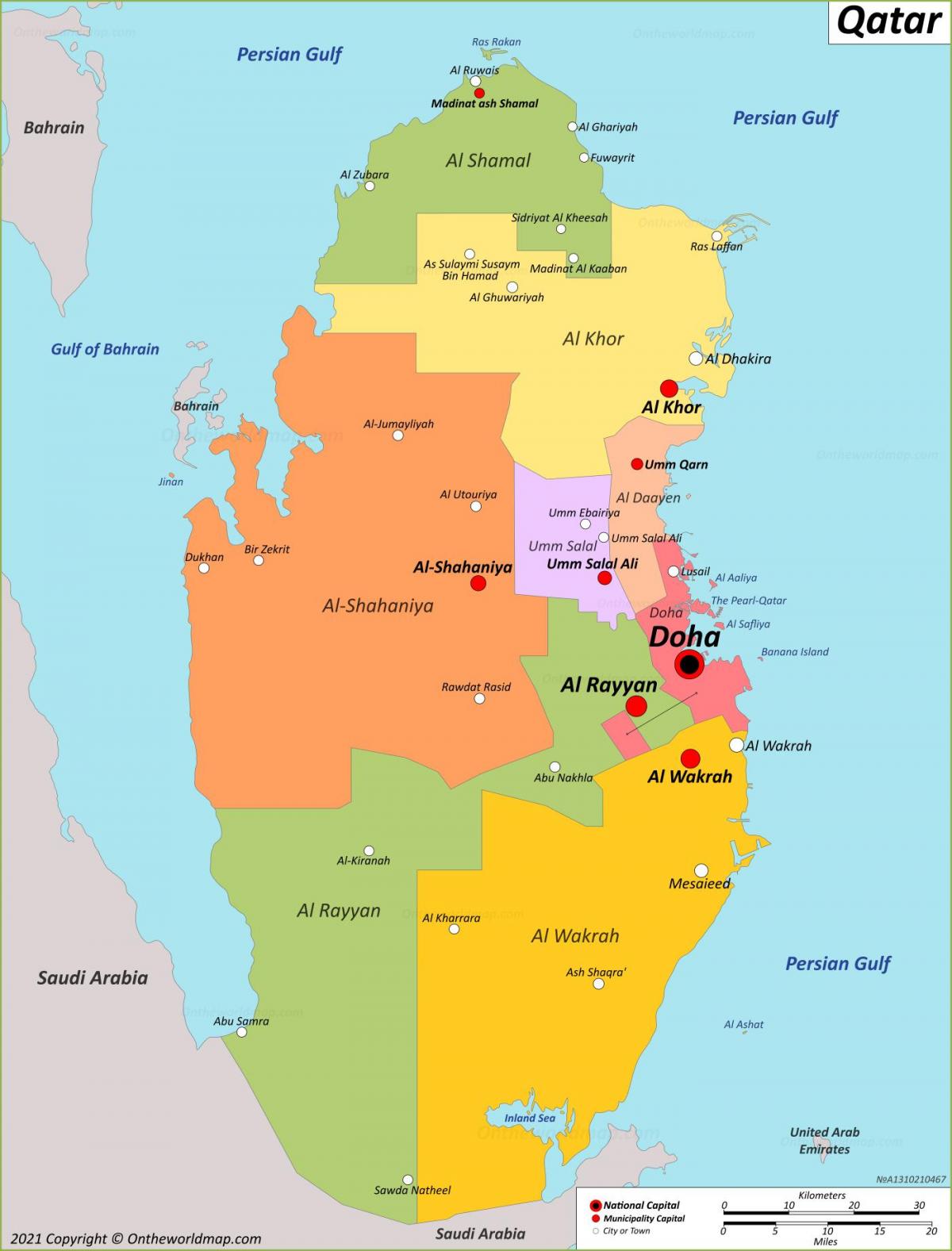 Mappa della capitale del Qatar